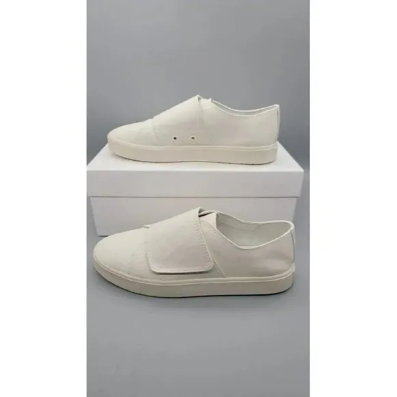 NIB Vince Blair Velcro Womens Grip-Tape Canvas Sneakers White Size 7 M MSRP $225