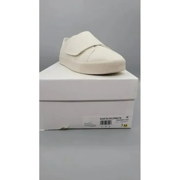 NIB Vince Blair Velcro Womens Grip-Tape Canvas Sneakers White Size 7 M MSRP $225