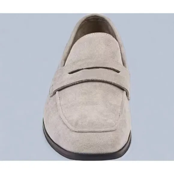 Nick Graham Mens Altred Beige Suede Chisel Toe Penny Loafers NEW 8.5