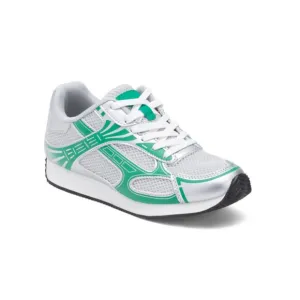 NICOLE MILLER Silver Green Raino Sneakers