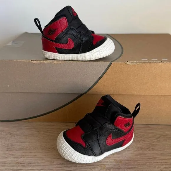 ❣️Nike Air Jordan 1 Crib Bootie ‘Bred’ Baby Sneakers - SZ 2 C