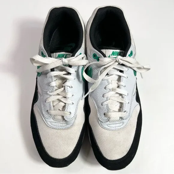 Nike Air Max I Sneakers White, Black and Green Size 9.5