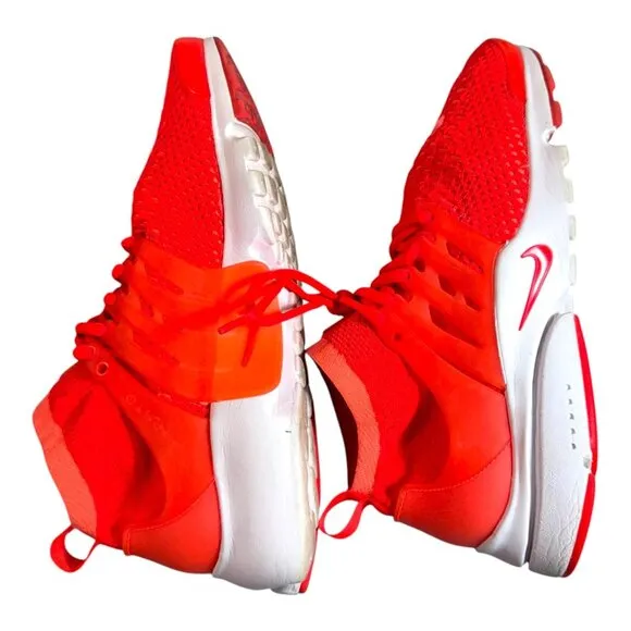 Nike Air Presto Fly Knit Mens Red Ultra Orange Athletic Sneakers 8.5  READ