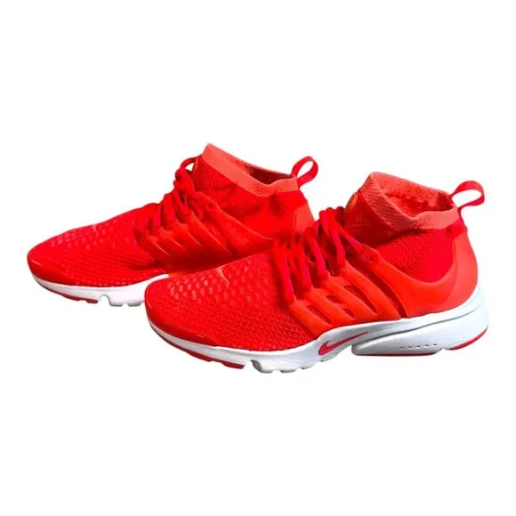 Nike Air Presto Fly Knit Mens Red Ultra Orange Athletic Sneakers 8.5  READ