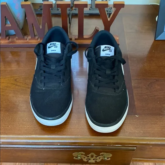 Nike Black and White Skateboarding Sneakers. SB Check