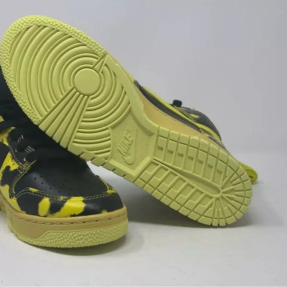 Nike Black and Yellow Sneakers with Camouflage Pattern