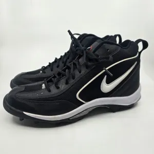 Nike Black White Land Shark Football Cleats Sneakers Mens Size US 10 UK 9 EU 44