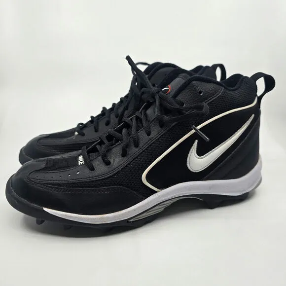 Nike Black White Land Shark Football Cleats Sneakers Mens Size US 10 UK 9 EU 44