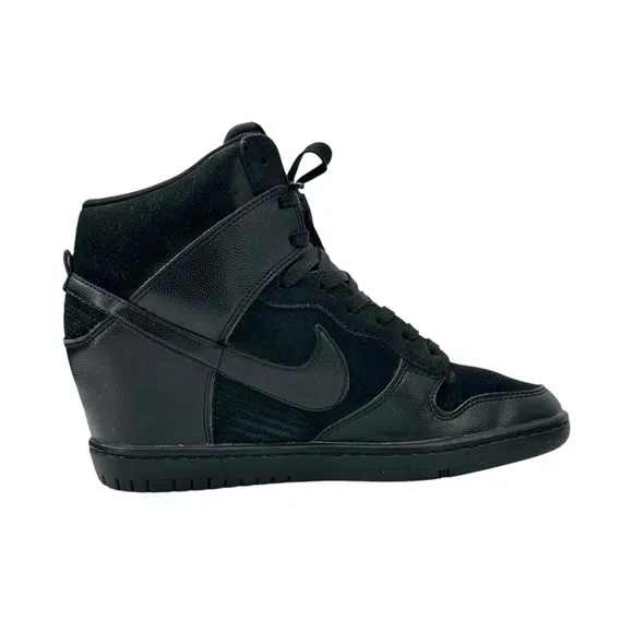 Nike Dunk Sky Hi Essential Black Hidden Wedge Sneakers - Black Out Colorway 9.5