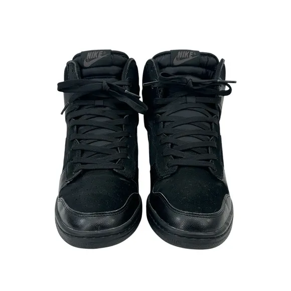 Nike Dunk Sky Hi Essential Black Hidden Wedge Sneakers - Black Out Colorway 9.5