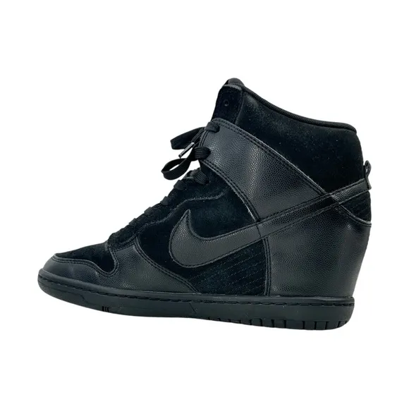 Nike Dunk Sky Hi Essential Black Hidden Wedge Sneakers - Black Out Colorway 9.5