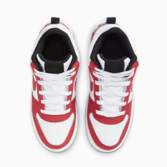 Nike Kids Court Borough Mid Top GS Shoes Sneakers Red White
