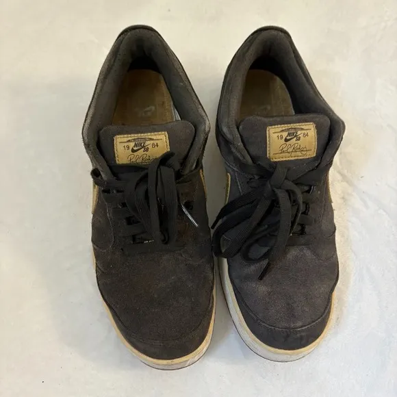 Nike Sb Zoom Air 1984 Paul Rodriguez Vintage Men Brown Suede Gold Accents Size 9