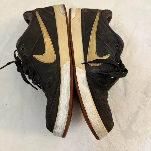 Nike Sb Zoom Air 1984 Paul Rodriguez Vintage Men Brown Suede Gold Accents Size 9
