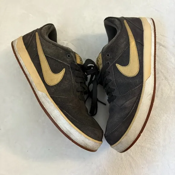 Nike Sb Zoom Air 1984 Paul Rodriguez Vintage Men Brown Suede Gold Accents Size 9