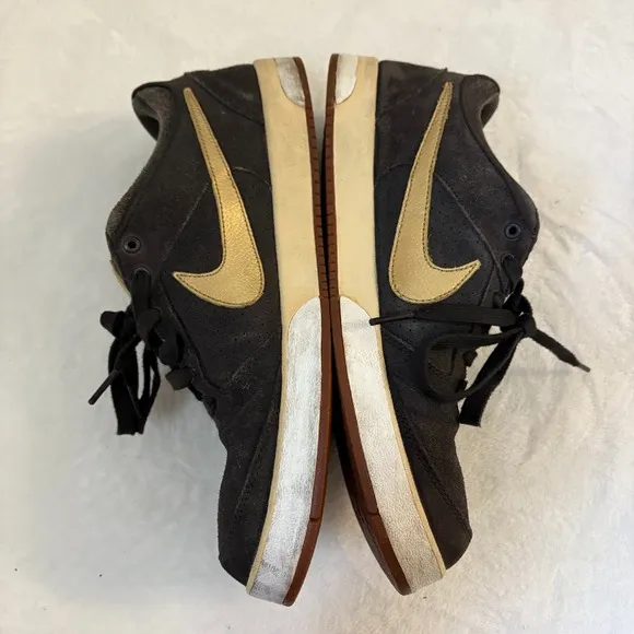 Nike Sb Zoom Air 1984 Paul Rodriguez Vintage Men Brown Suede Gold Accents Size 9