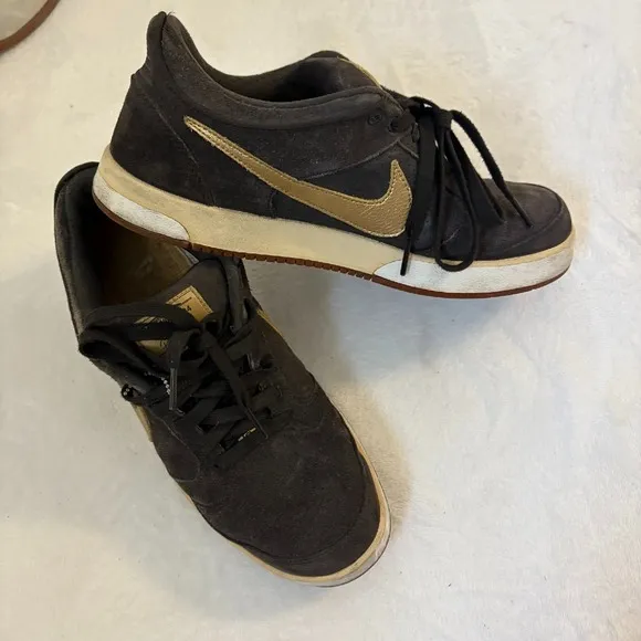 Nike Sb Zoom Air 1984 Paul Rodriguez Vintage Men Brown Suede Gold Accents Size 9
