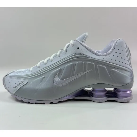Nike Shox R4 Womens 10 White Barely Grape Platinum Shoes Sneakers HF5076-100