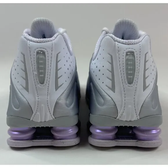 Nike Shox R4 Womens 10 White Barely Grape Platinum Shoes Sneakers HF5076-100
