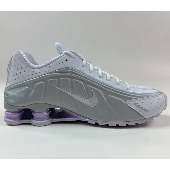 Nike Shox R4 Womens 10 White Barely Grape Platinum Shoes Sneakers HF5076-100