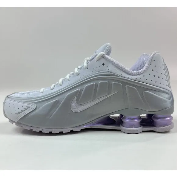 Nike Shox R4 Womens 10 White Barely Grape Platinum Shoes Sneakers HF5076-100