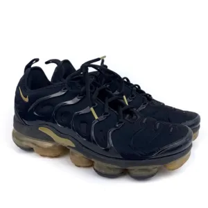 Nike Vapormax Plus Metallic Gold Black Laced Athletic Running Sneakers Size 9.5