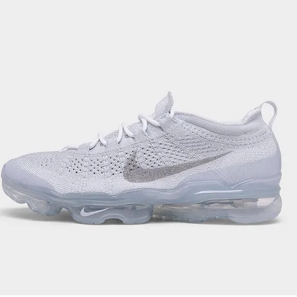 NIKE White and Gray AIR VAPORMAX Sneakers 2023 FLYKNIT RUNNING SHOES SZ 8.5