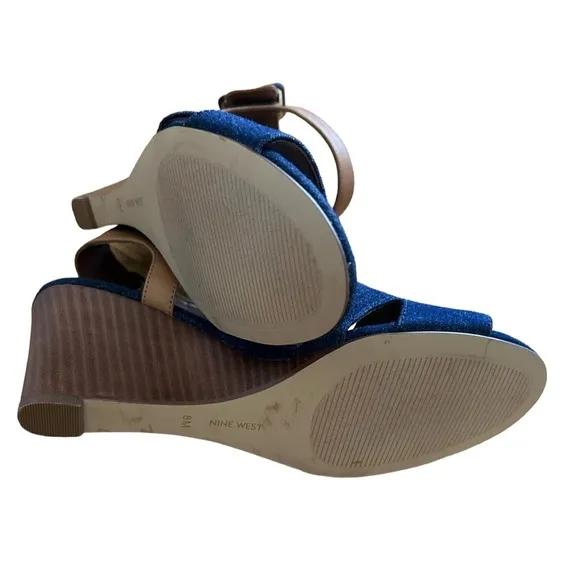 Nine West 3 Inch Heel, Open Toe Sandals. Size 8