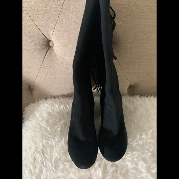 Nine West Suede Fringe Black Boots