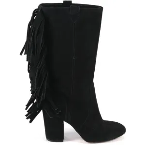 Nine West Suede Fringe Black Boots