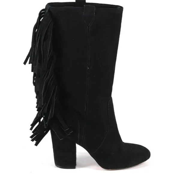 Nine West Suede Fringe Black Boots
