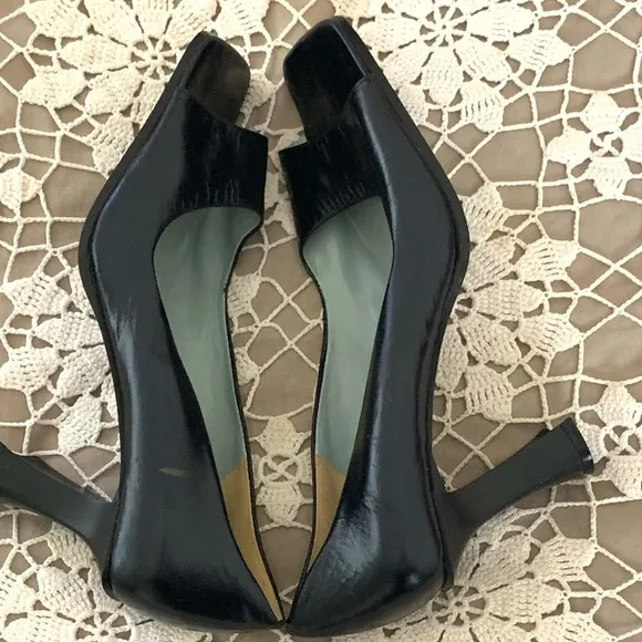 Nine West | Y2K vintage leather open toe heels sandals size 8