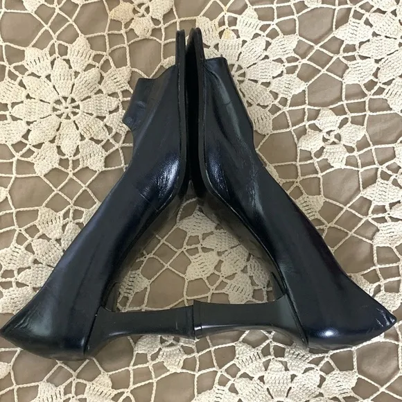 Nine West | Y2K vintage leather open toe heels sandals size 8