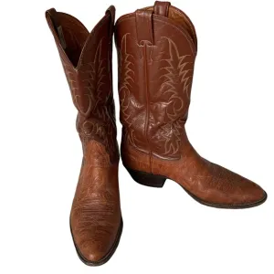 NOCONA Brown Leather Mis Calf Western Cowboy Boots Size 9.5