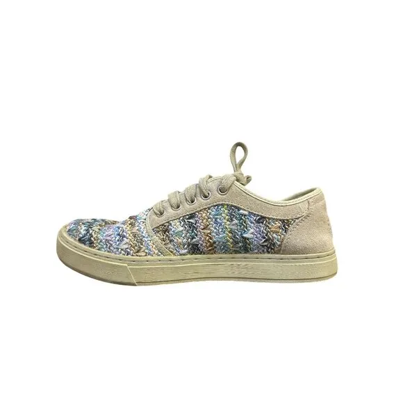 NWB Satorisan Multicolor Woven Sneakers w/Cream Suede Accents Size 6.5