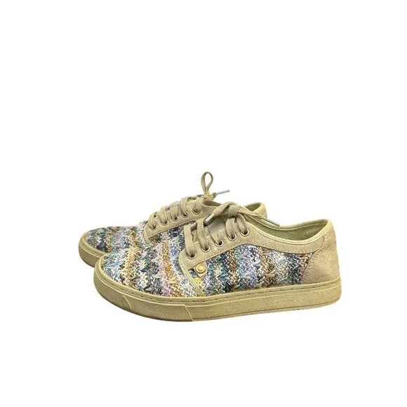 NWB Satorisan Multicolor Woven Sneakers w/Cream Suede Accents Size 6.5
