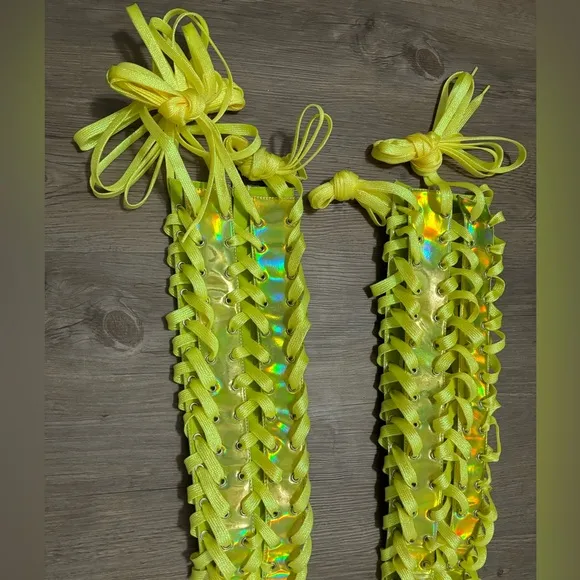 NWOB Dolls Kill / Club Exx Green Rude Awakening Thigh High Boots