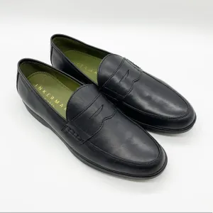 NWOB Inkerman NY Black Leather Slip On Penny Loafers Size 8