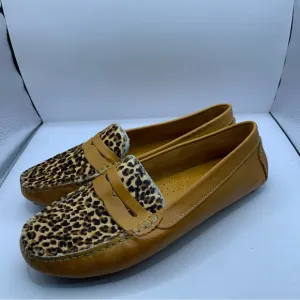NWOB Massimo Matteo Penny with Cheetah Vamp women’s loafers brown size 11B F3