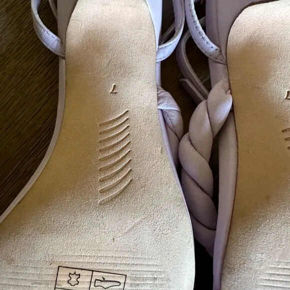 NWOB PAIGE Leslie Braided Leather Sandals In Lavender