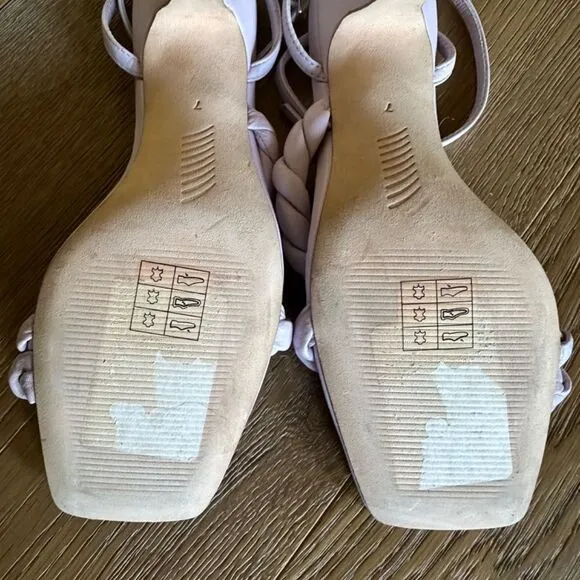 NWOB PAIGE Leslie Braided Leather Sandals In Lavender
