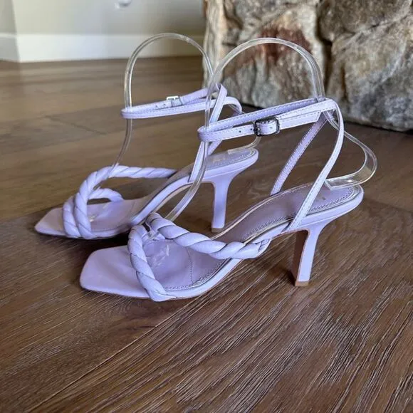 NWOB PAIGE Leslie Braided Leather Sandals In Lavender