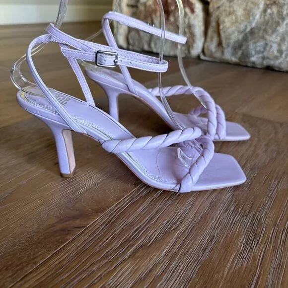 NWOB PAIGE Leslie Braided Leather Sandals In Lavender