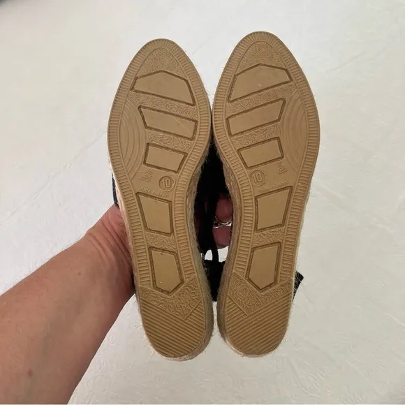 NWOB Sesto Meucci Black Canvas Espadrilles Made in Spain 10
