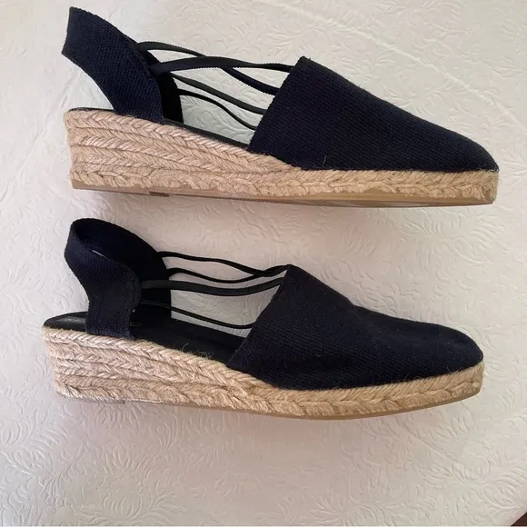 NWOB Sesto Meucci Black Canvas Espadrilles Made in Spain 10