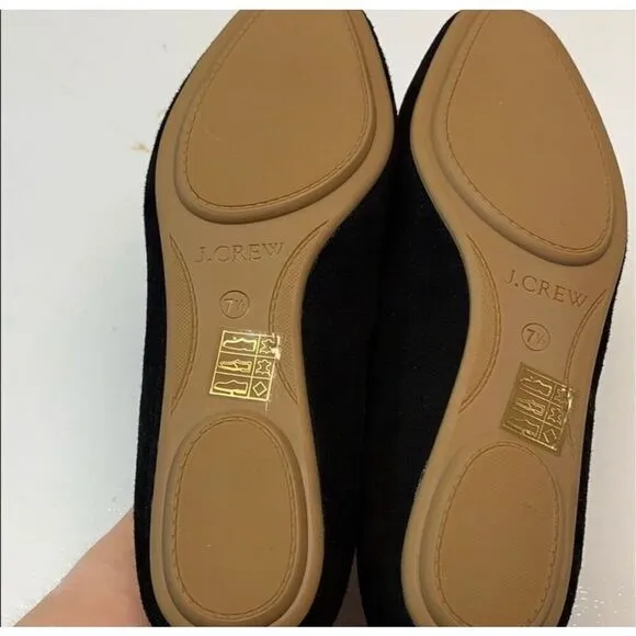 nwob J Crew Georgia black suede penny loafers 7.5