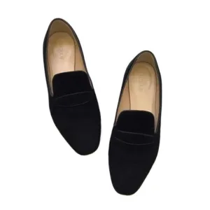 nwob J Crew Georgia black suede penny loafers 7.5