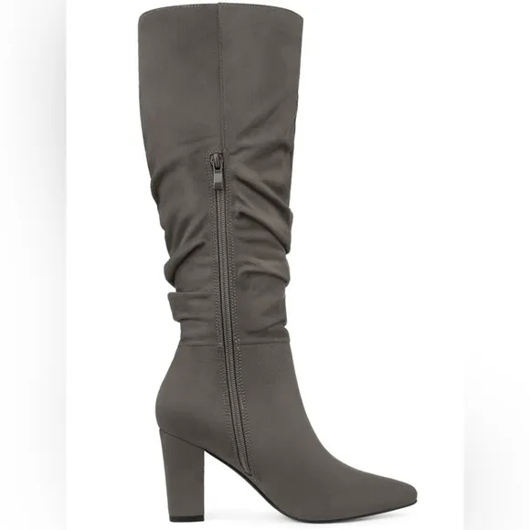 NWOT Allegra K slouchy pointed toe chunky heel knee high boots