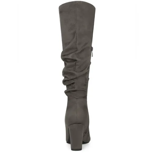 NWOT Allegra K slouchy pointed toe chunky heel knee high boots