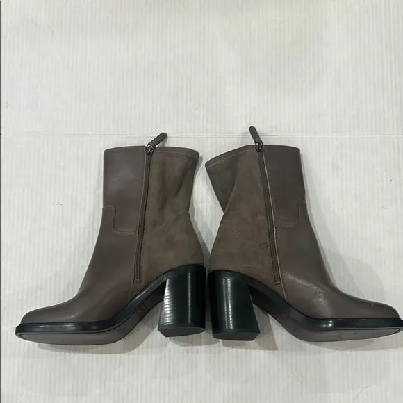 NWOT FRANCO SARTO Penelope Mid Calf Chunky Heel Leather Boots size 9.5